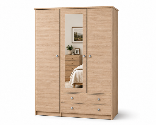 Millwood Sonoma Oak Three Door Two Drawer Wardrobe