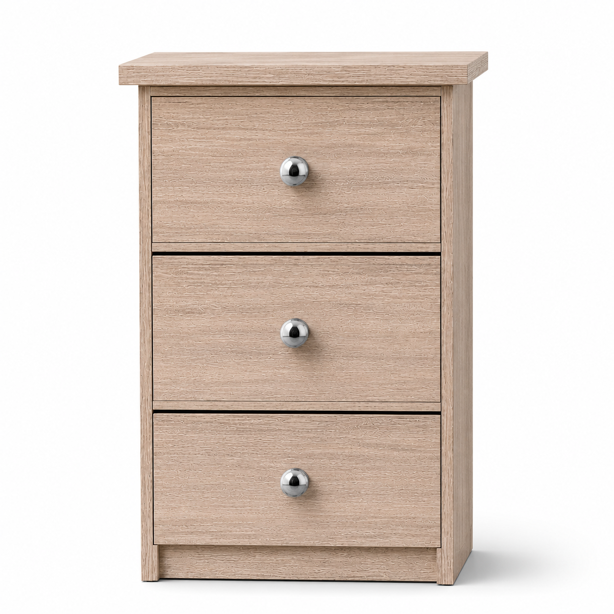 Millwood Sonoma Oak 3 Drawer Bedside Locker