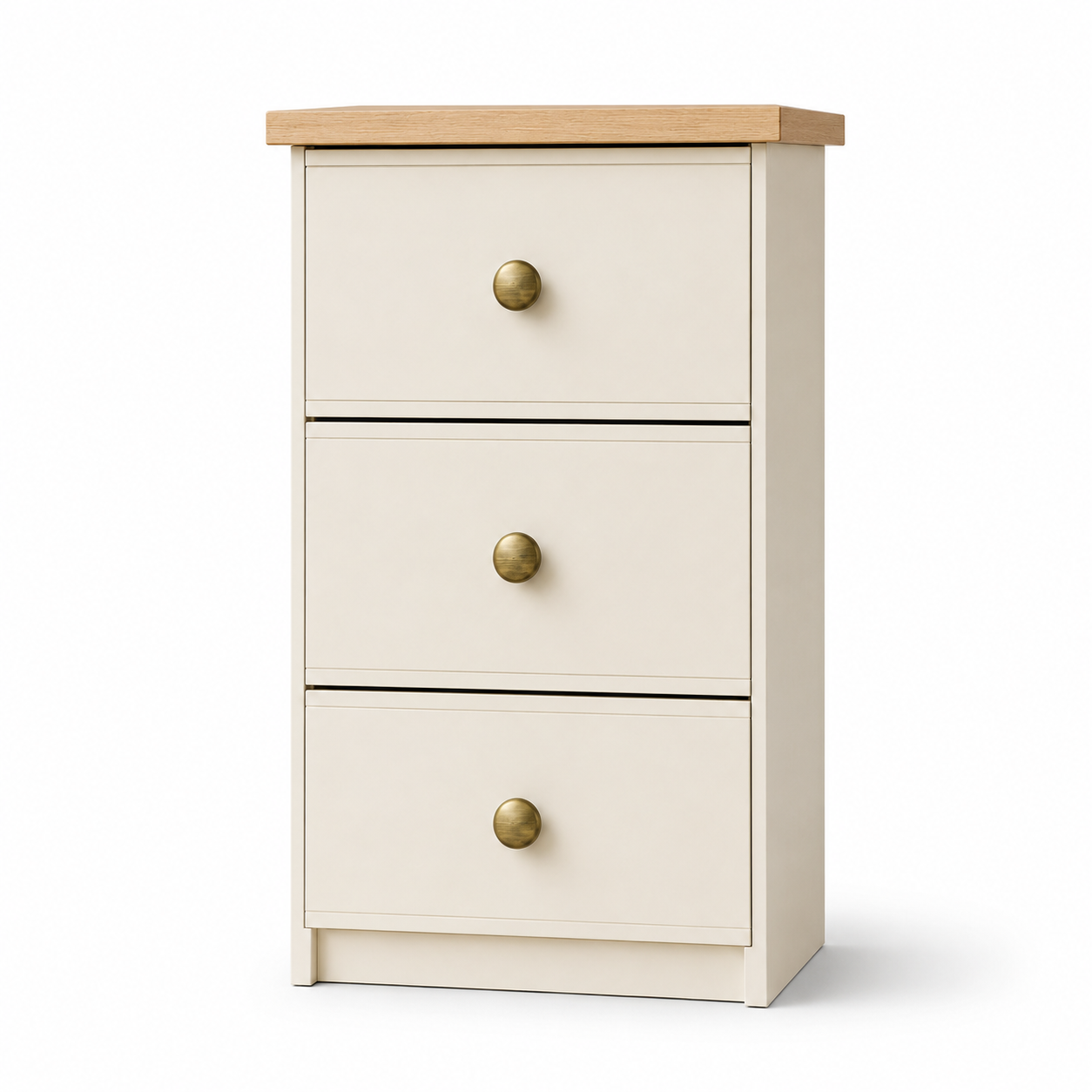 Millwood Stone White 3 Drawer Bedside Locker