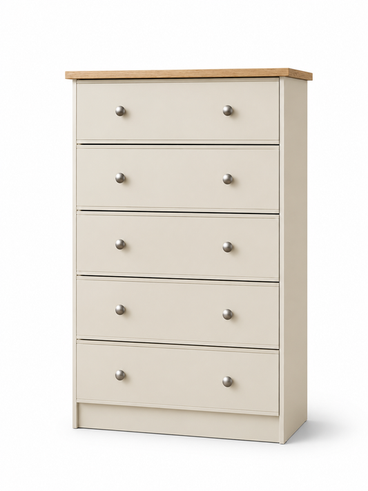 Millwood Stone White 5 Drawer Chest
