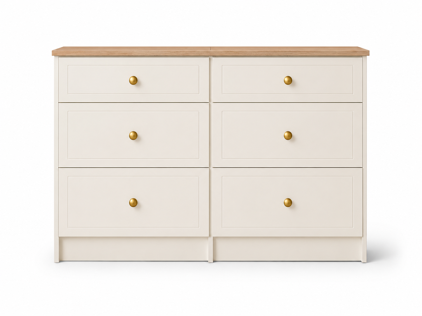 Millwood Stone White 6 Drawer Mid Chest