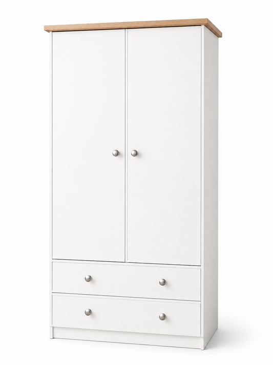 Millwood White Two Door Two Drawer Wardrobe