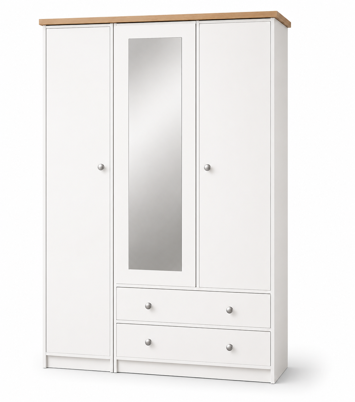 Millwood White Three Door Two Drawer Wardrobe