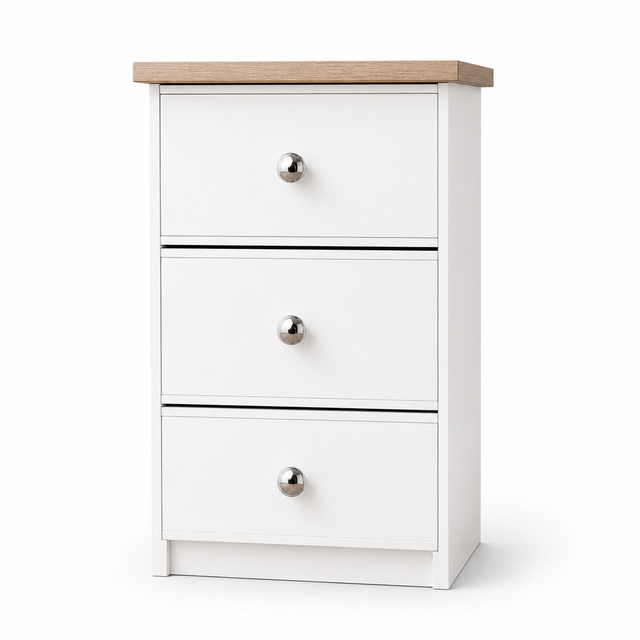 Millwood White 3 Drawer Bedside Locker