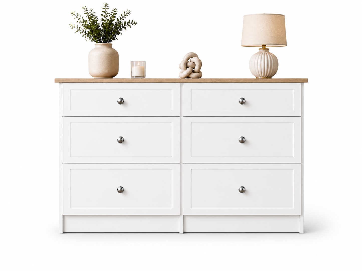 Millwood White 6 Drawer Mid Chest