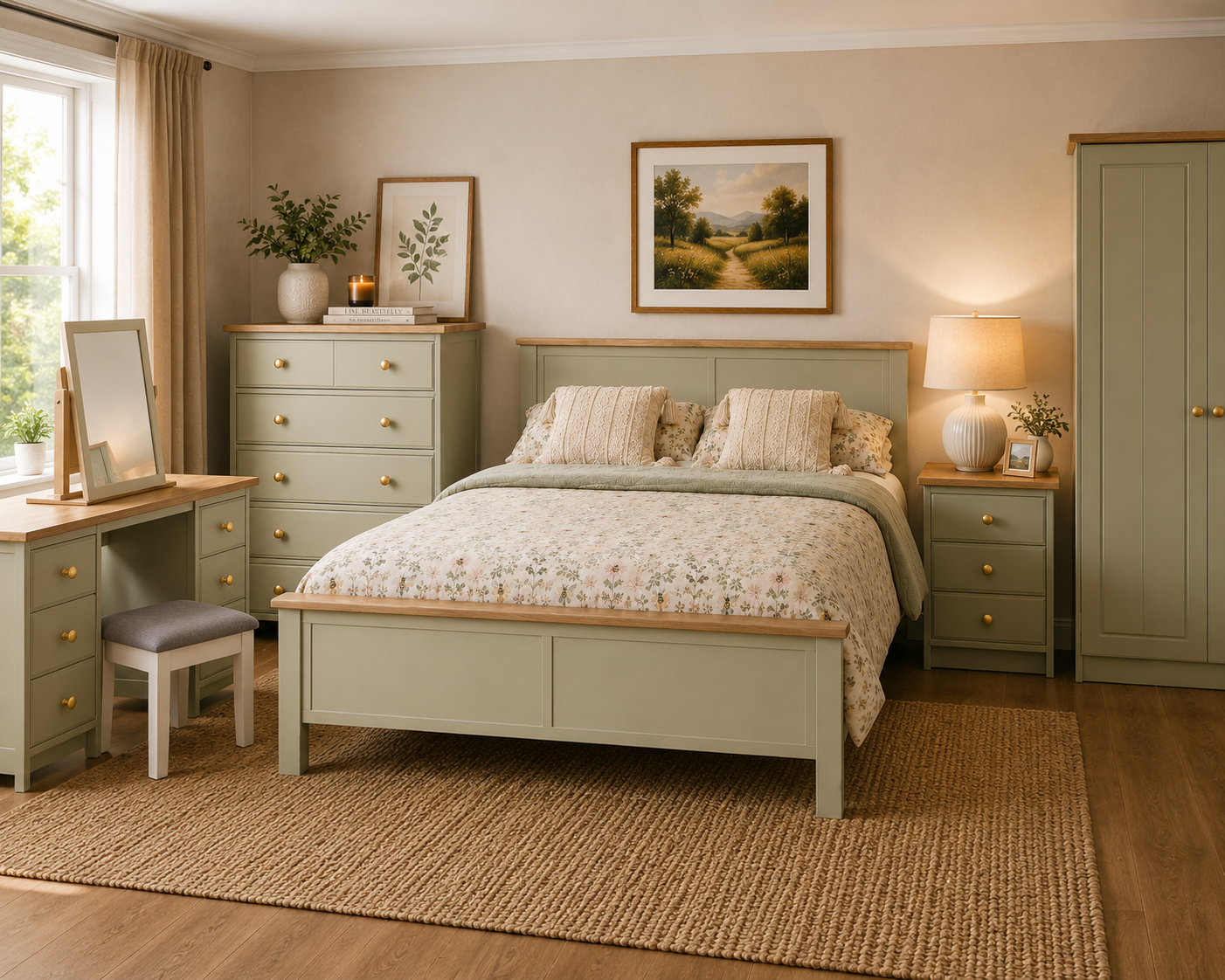 Millwood French Green 4 Drawer Deep Chest