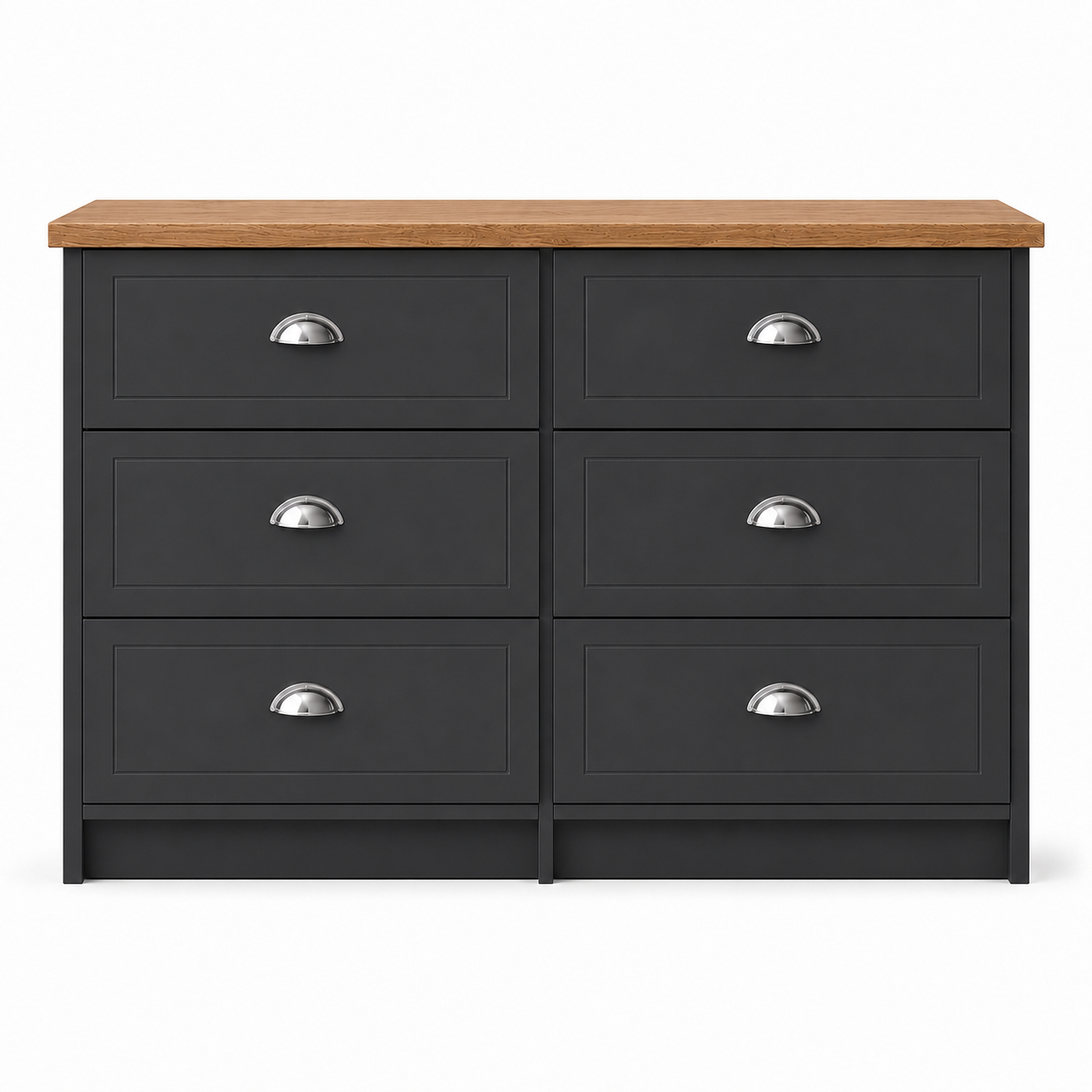 Millwood Charcoal Grey 6 Drawer Mid Chest