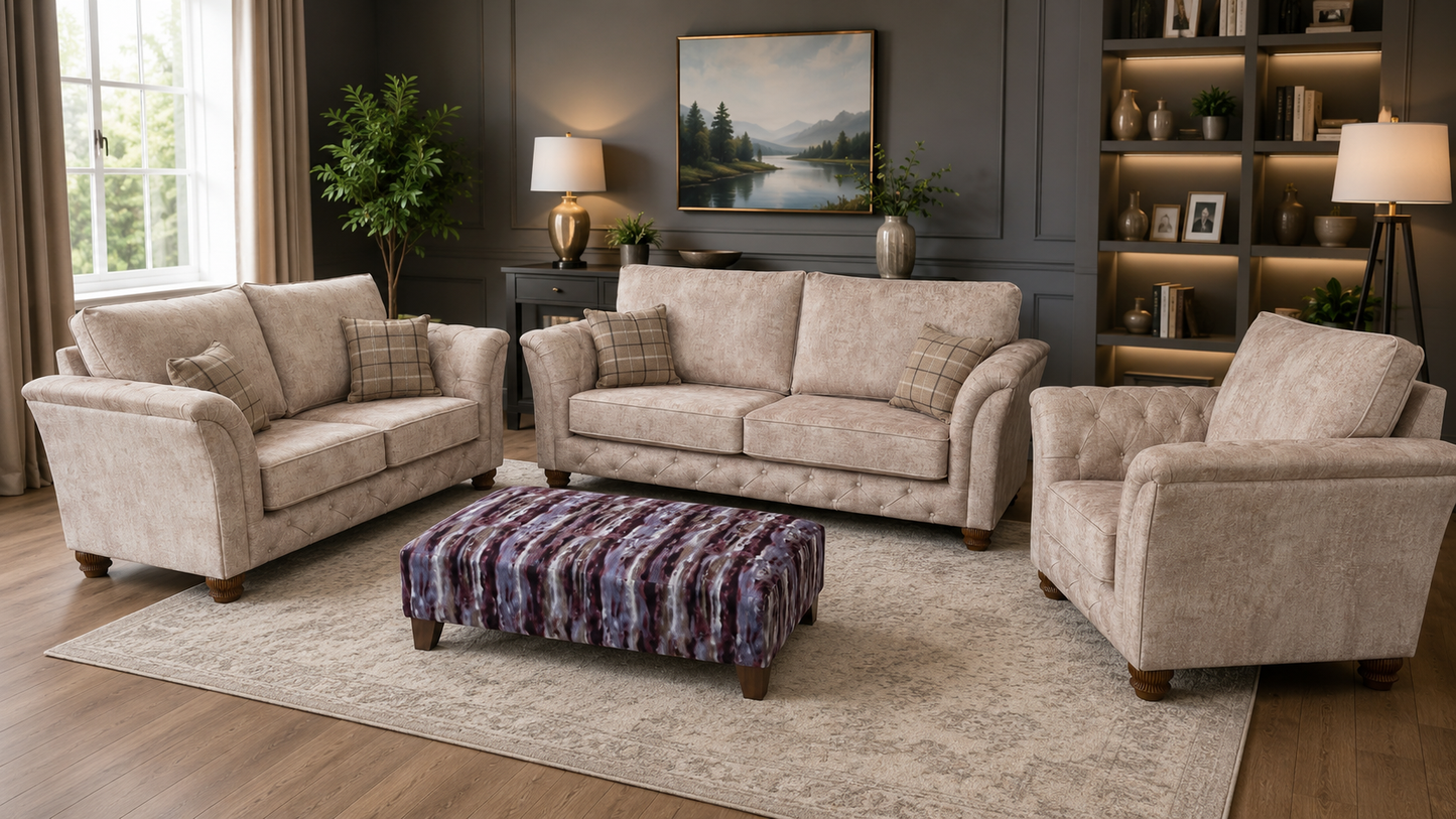 Mayfair Fabric 3+1+1 Seater Sofa Set