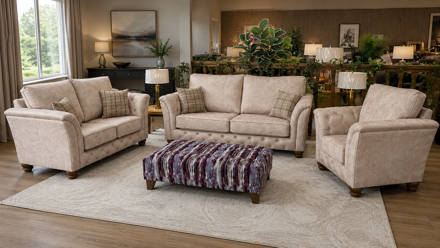 Mayfair Fabric 3+1+1 Seater Sofa Set