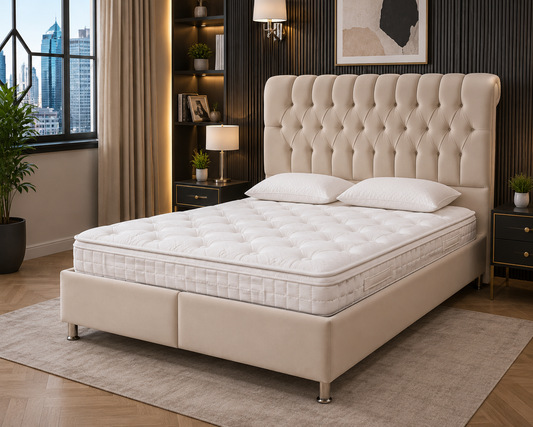Kingsley Hama Gas Lift Storage Beds Biscuit