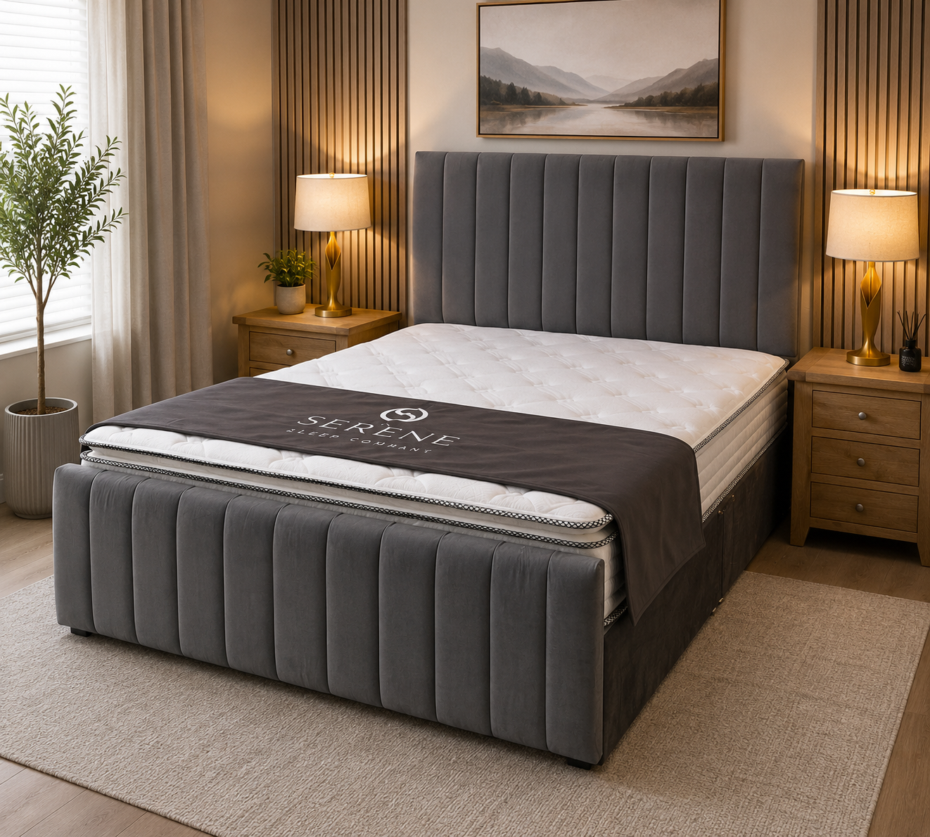 Divan Bed With Kickboard and 30'' Headboard