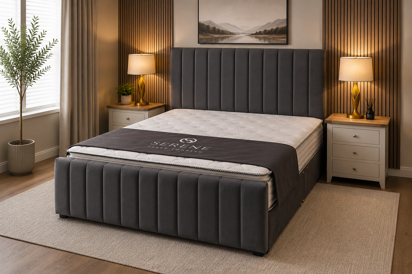 Divan Bed With Kickboard and 30'' Headboard
