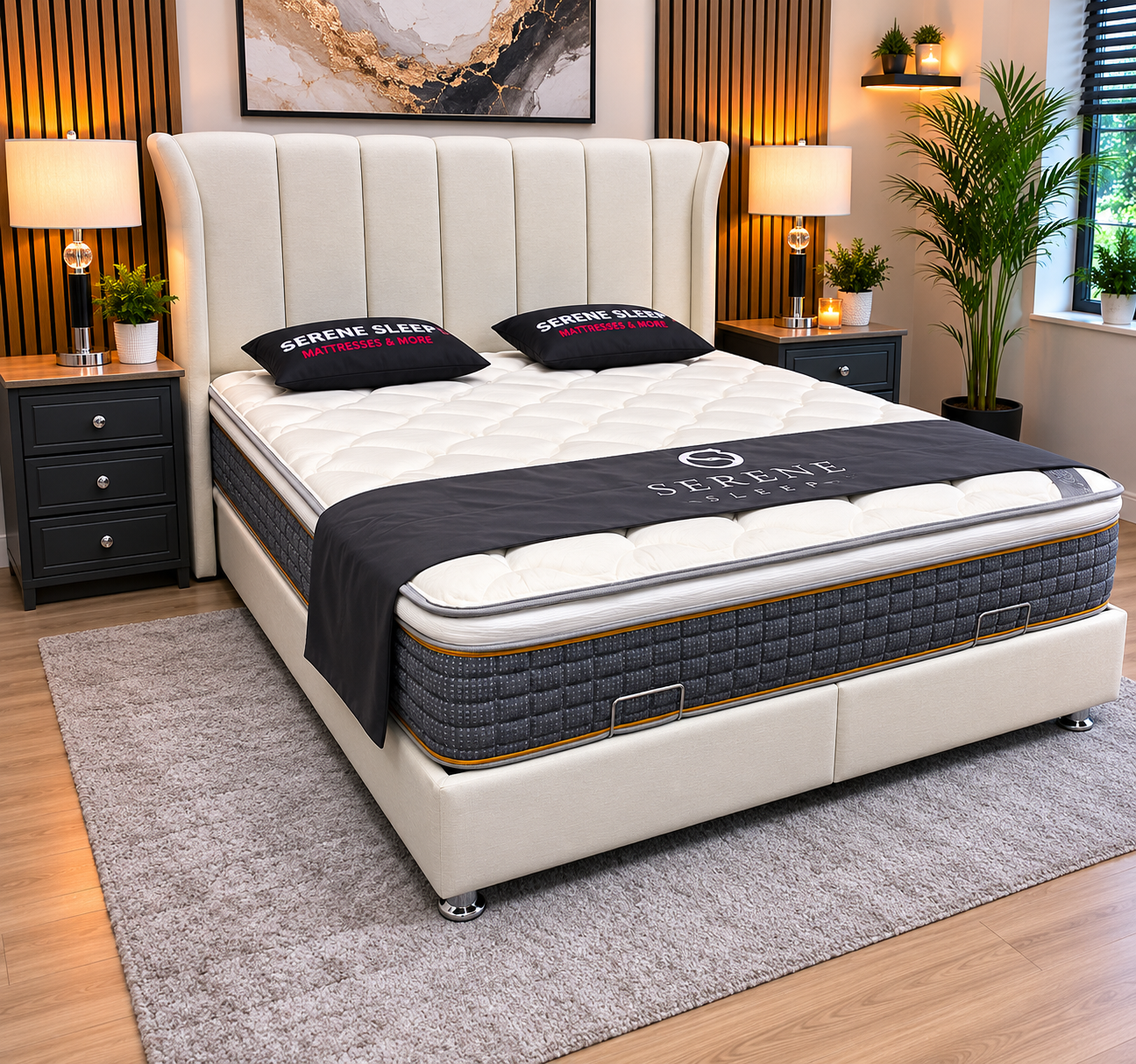 Kingsley Lotus Linen Gas Lift Storage Beds