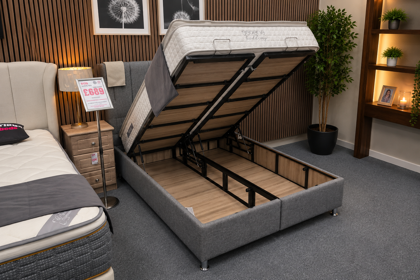 Kingsley Oslo Gas Lift Storage Beds - Premier Grey