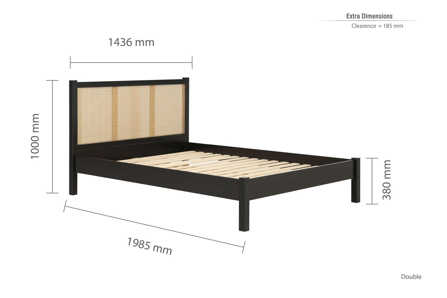 Croxley Black Wooden Bed