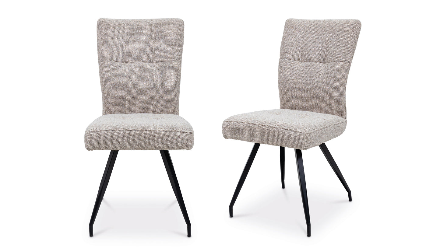 Elmstead 1.8m Medium Elm Veneer Table Set + 6x Carter Fabric Dining Chairs