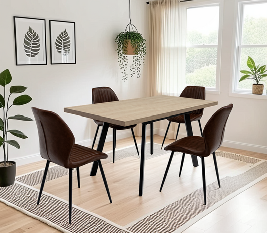 Willow 120 Extending (+40cm) Light Oak Dining Table Set + Denver Chairs