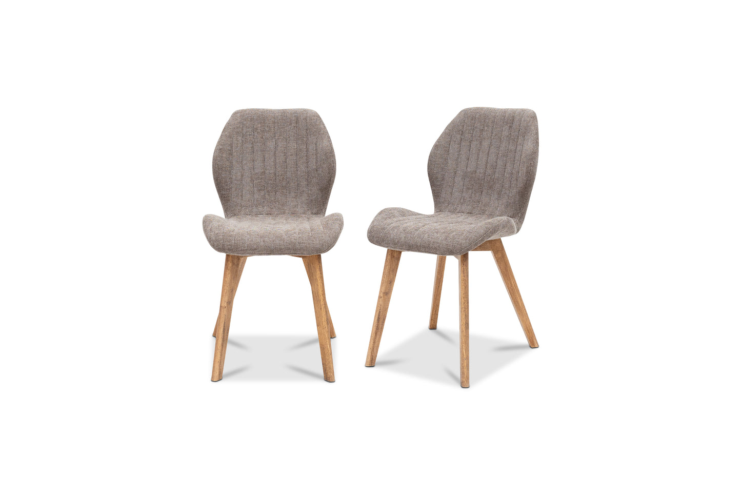 Willow 1.2m Light Oak Dining Table Set + Windsor Mocha Fabric Dining Chairs