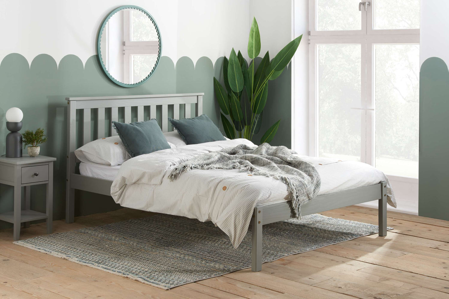 Denver Grey Wooden Bed