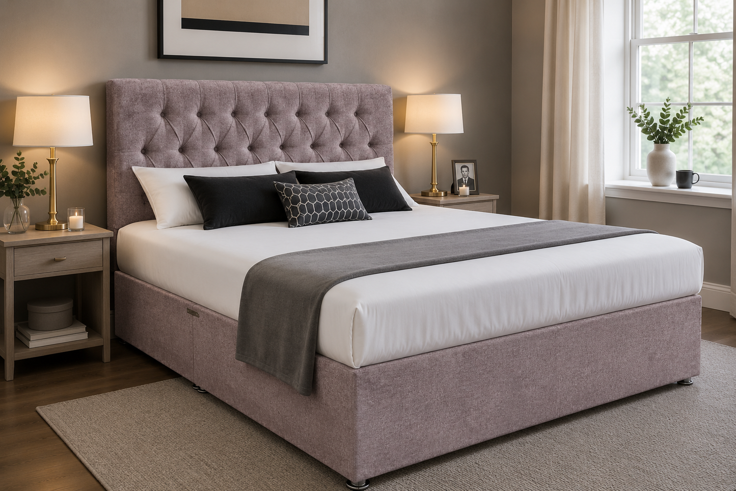 Divan Bed Set Deal - Chesterfield Bed + 1000 Pocket Mattress No.10