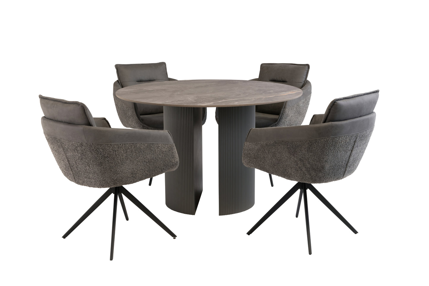 Luca Grey Stone 1.2m Round Dining Table