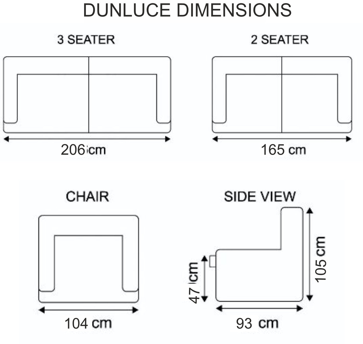 Dunluce Recliner Sofas - Oatmeal Fabric