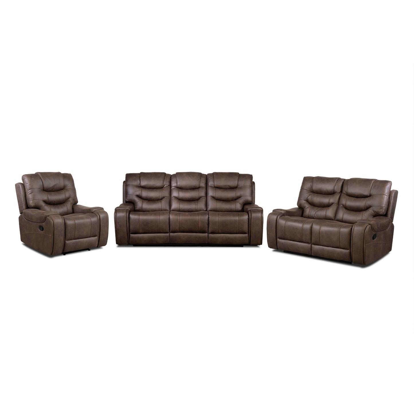 Dexter Recliner Sofas - Brown Fabric