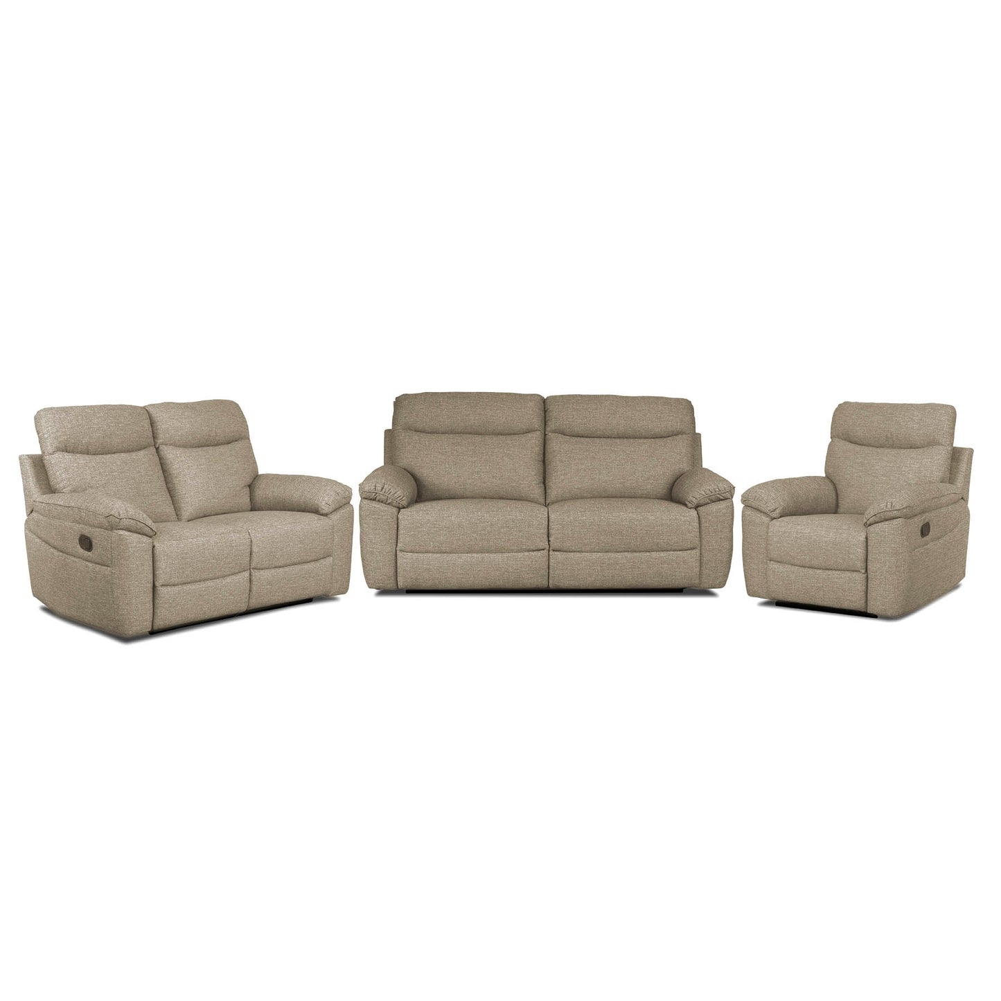 Dunluce Recliner Sofas - Oatmeal Fabric
