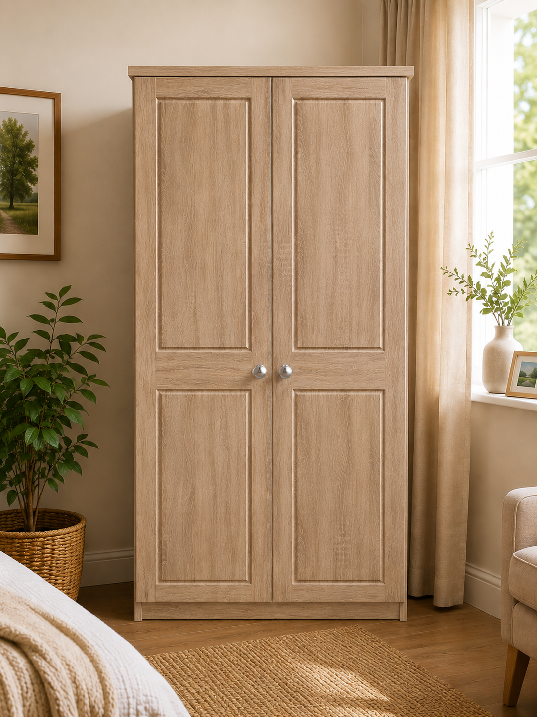 Millwood Sonoma Oak Two Door Wardrobe