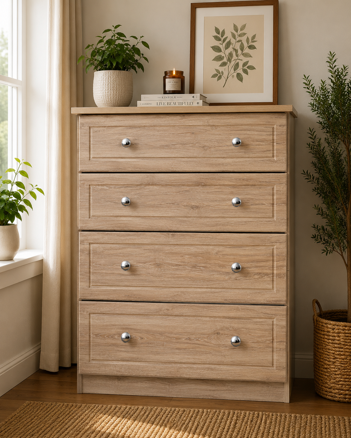 Millwood Sonoma Oak 4 Drawer Chest