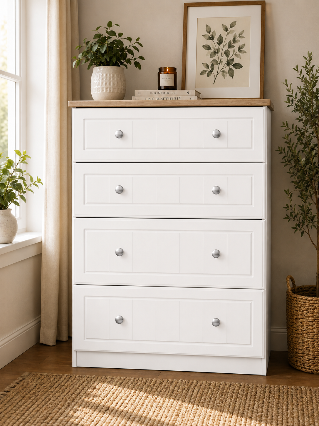 Millwood White 4 Drawer Chest