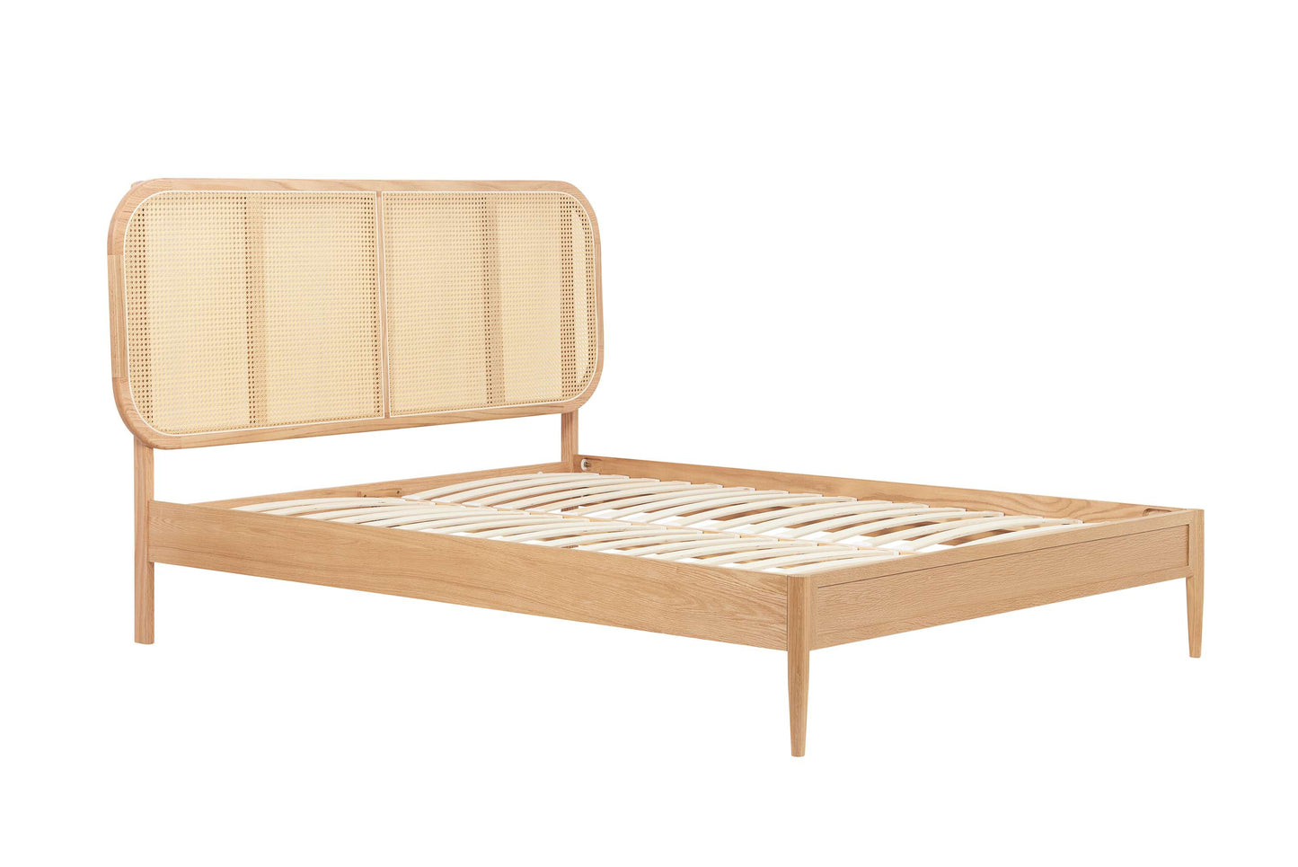 Elina Rattan Headboard Wooden Bed