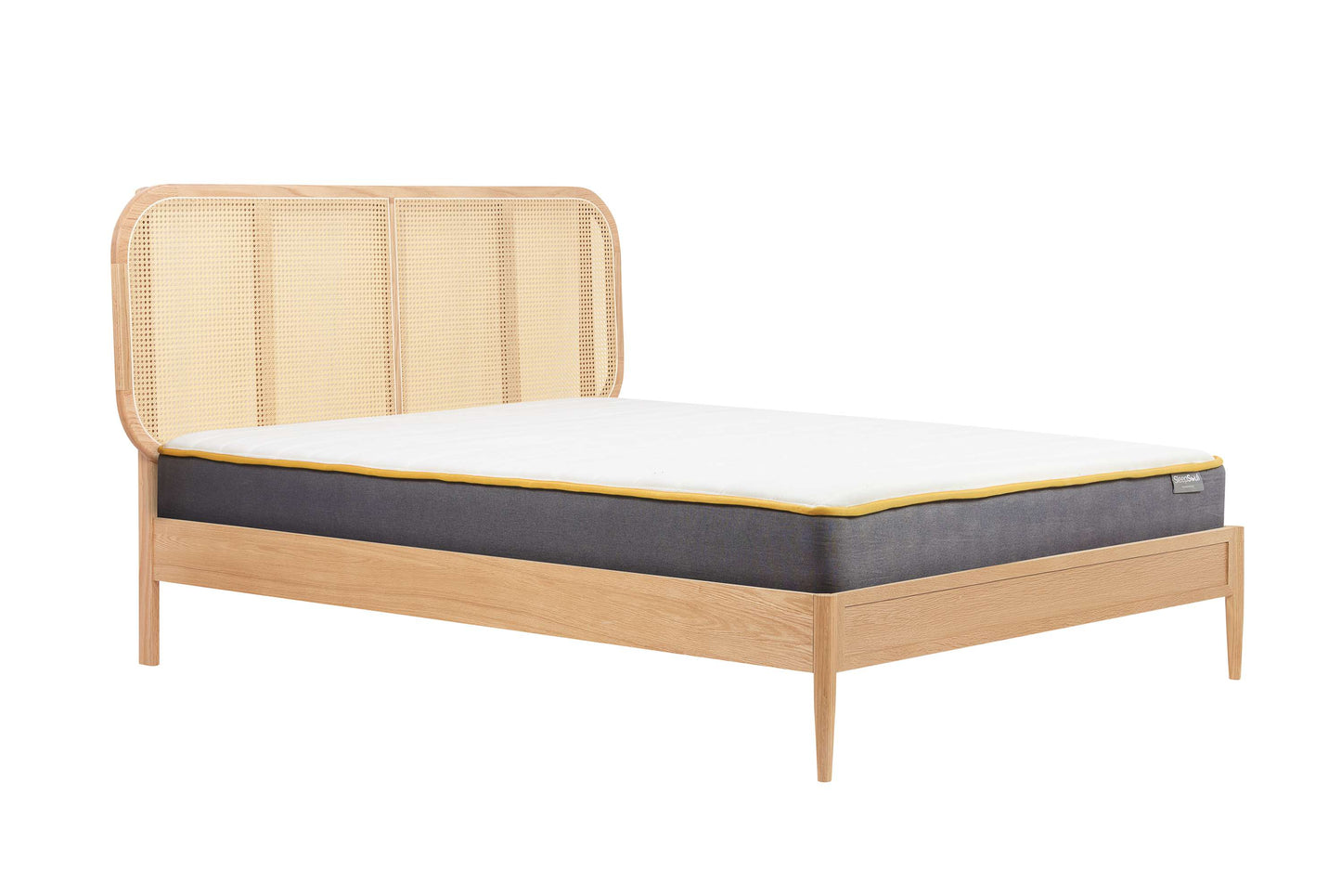 Elina Rattan Headboard Wooden Bed