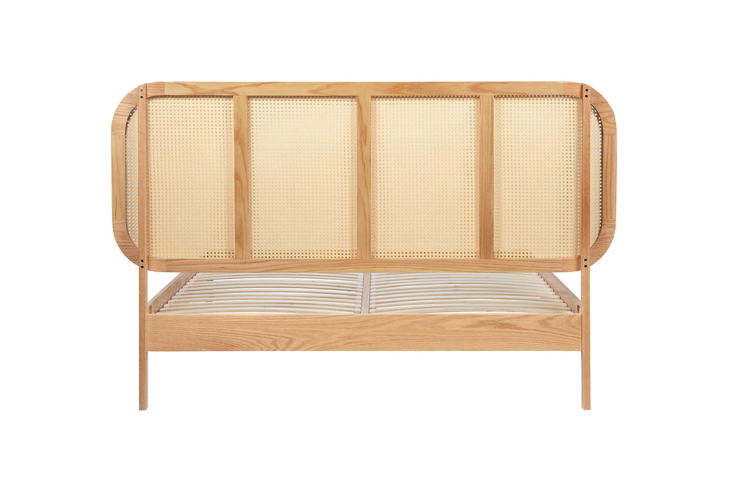 Elina Rattan Headboard Wooden Bed