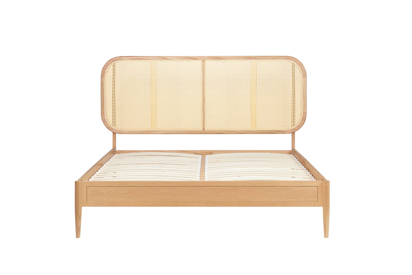 Elina Rattan Headboard Wooden Bed
