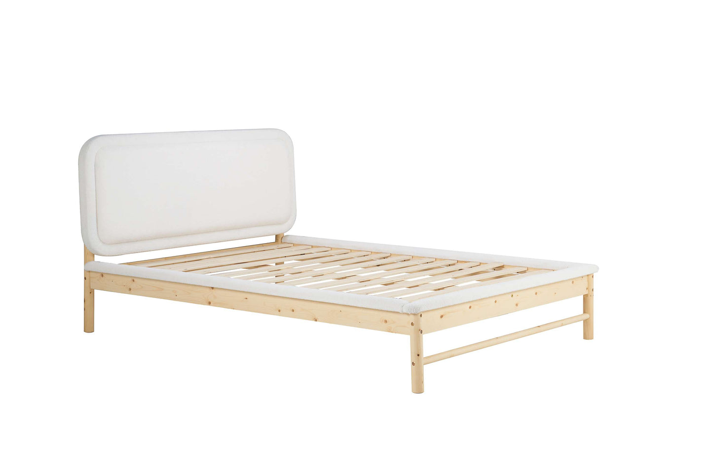 Emmi Bouclé Fabric Wooden Bed