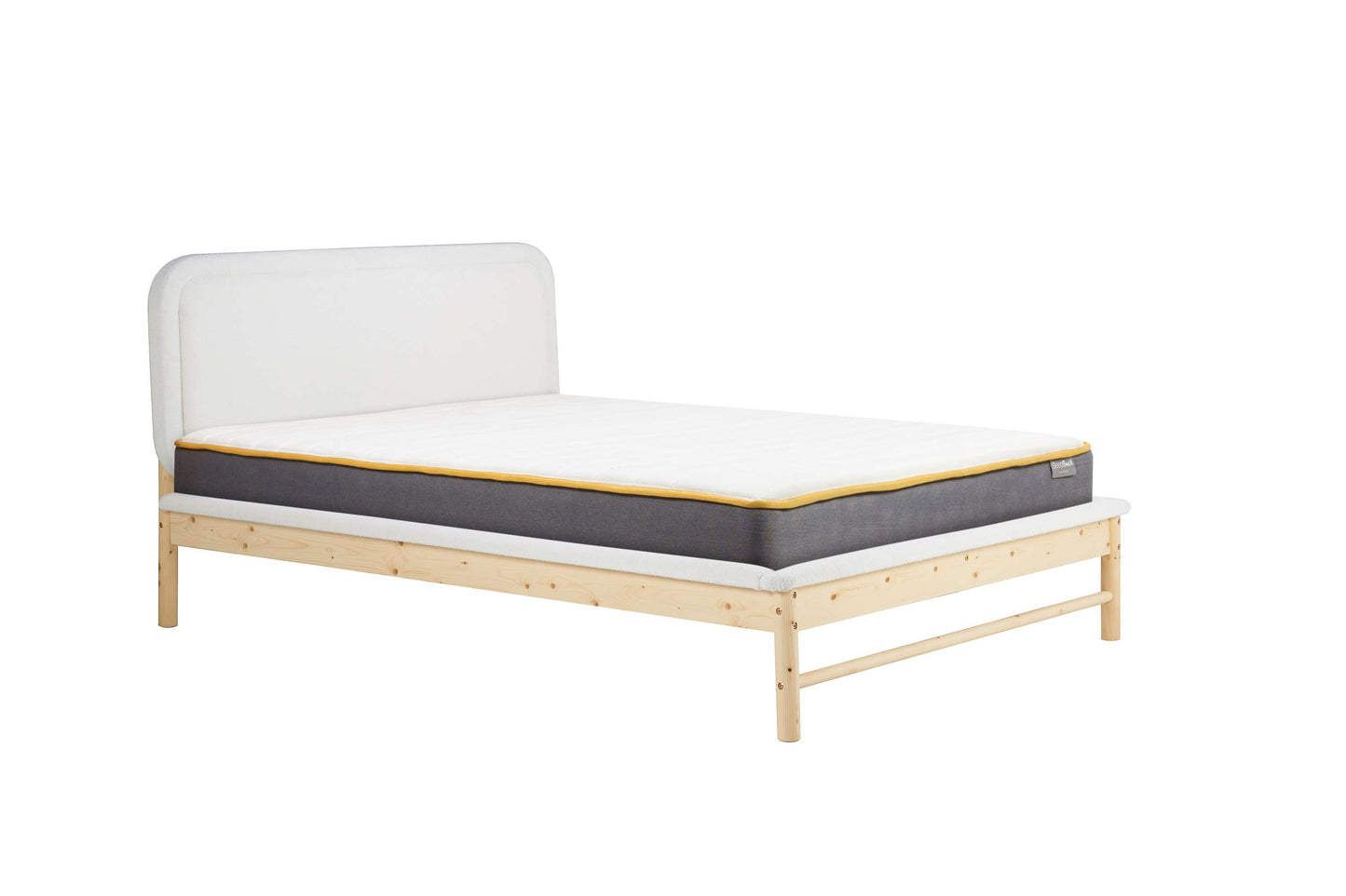 Emmi Bouclé Fabric Wooden Bed