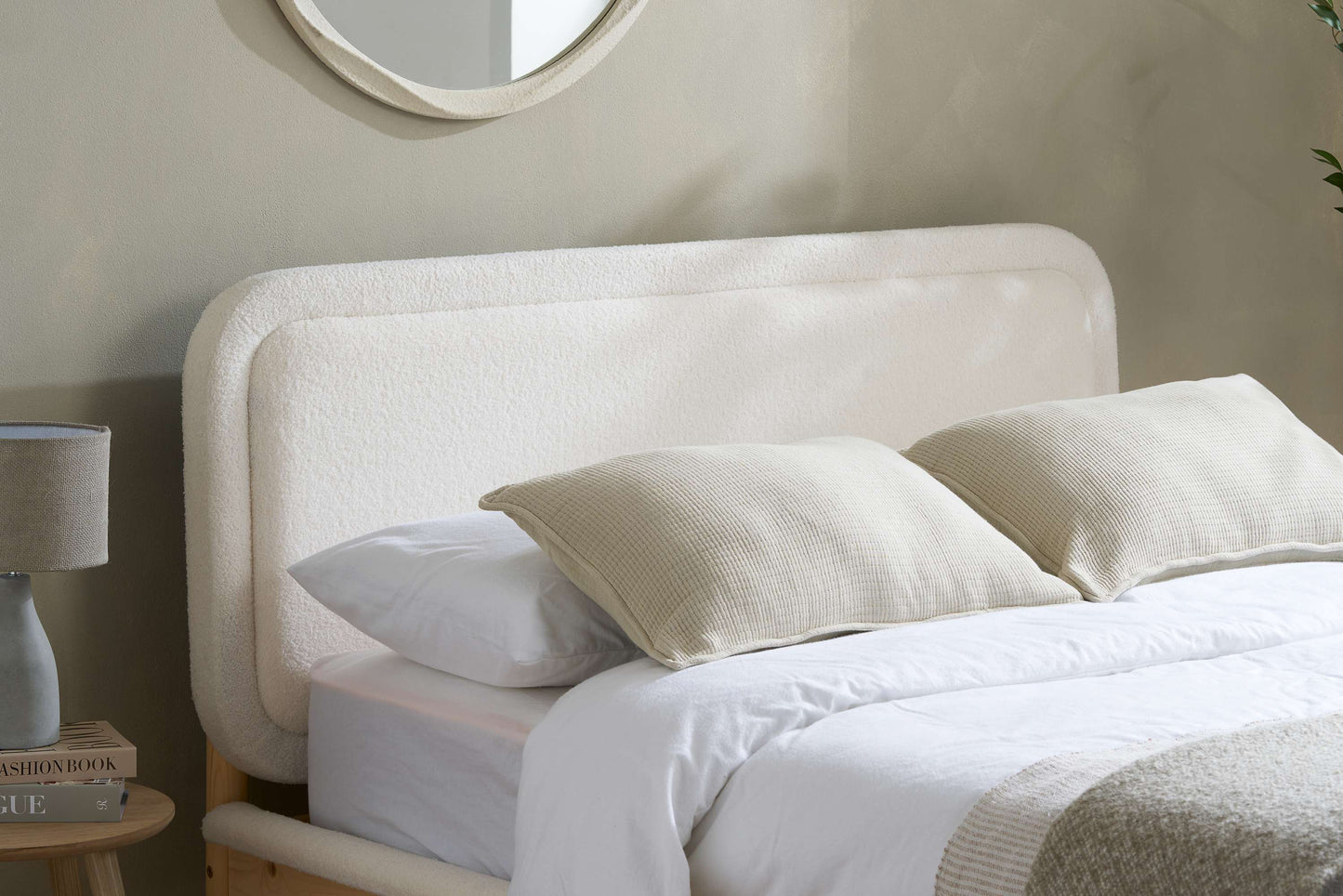 Emmi Bouclé Fabric Wooden Bed