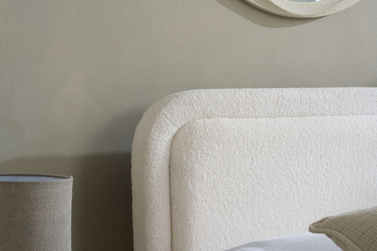 Emmi Bouclé Fabric Wooden Bed