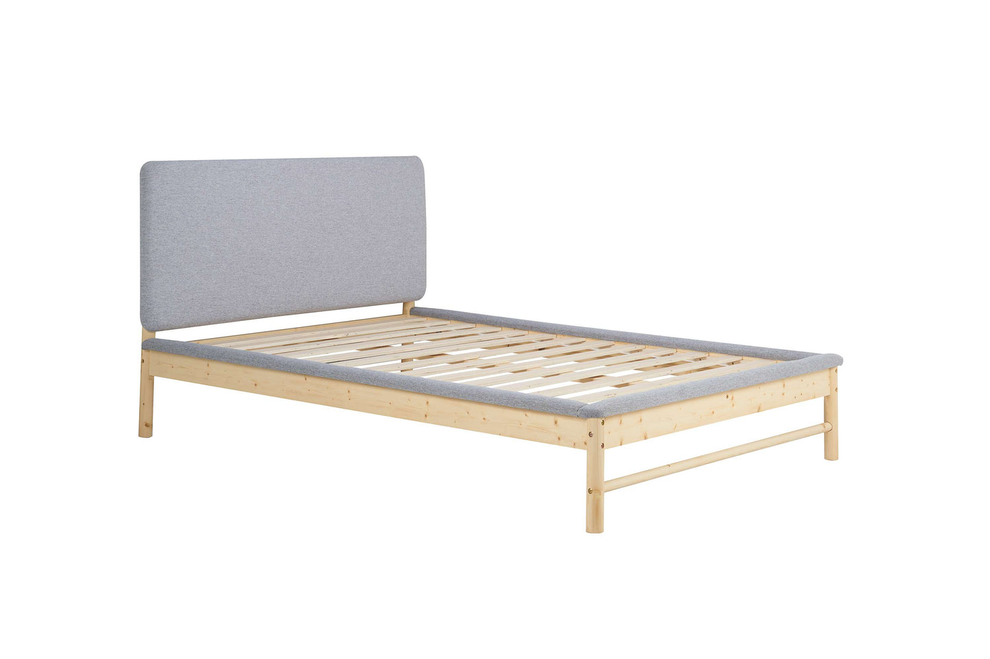 Ezra Fabric Wooden Bed