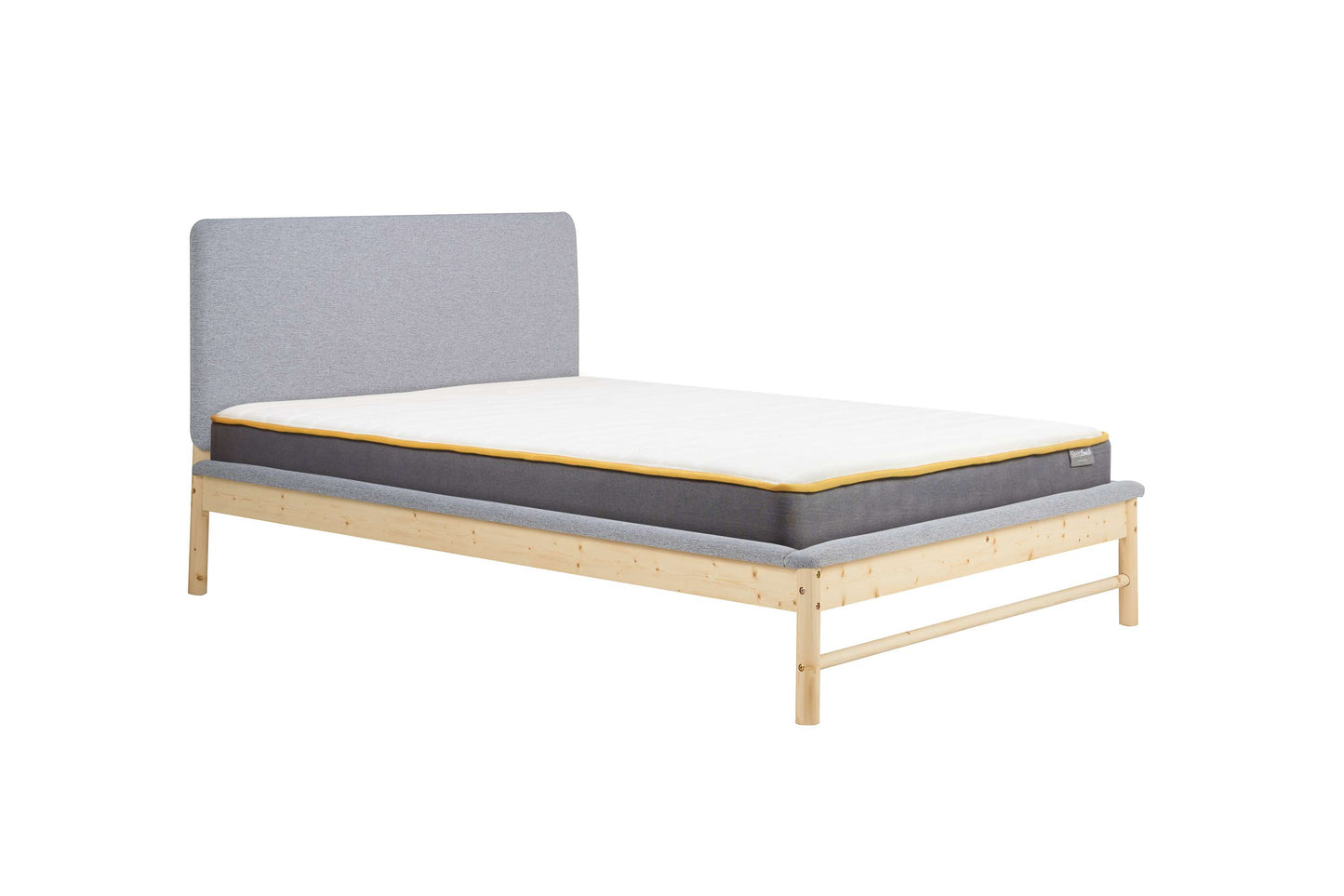 Ezra Fabric Wooden Bed