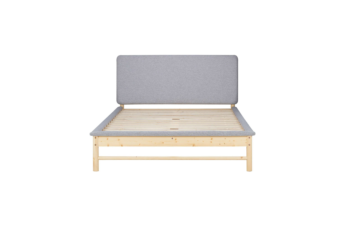 Ezra Fabric Wooden Bed