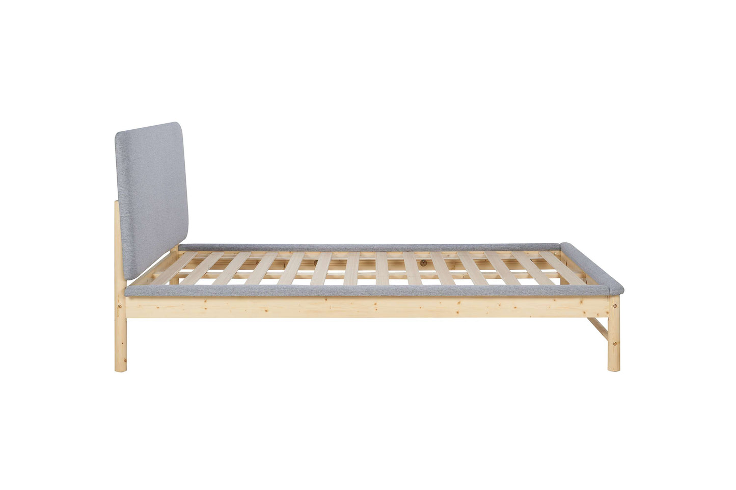 Ezra Fabric Wooden Bed