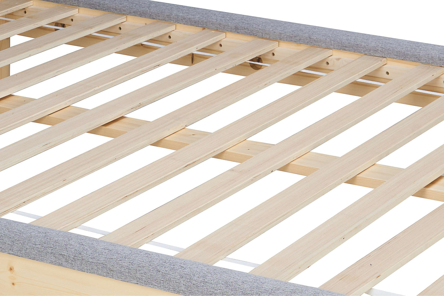 Ezra Fabric Wooden Bed