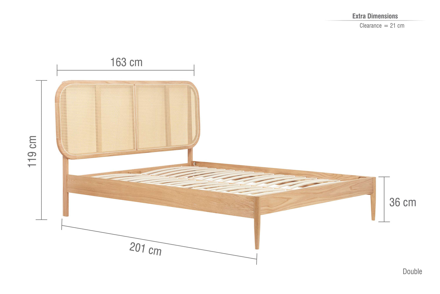 Elina Rattan Headboard Wooden Bed