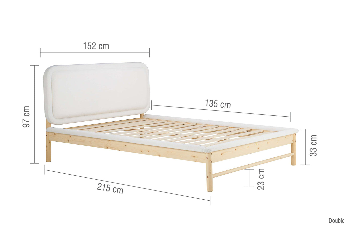 Emmi Bouclé Fabric Wooden Bed
