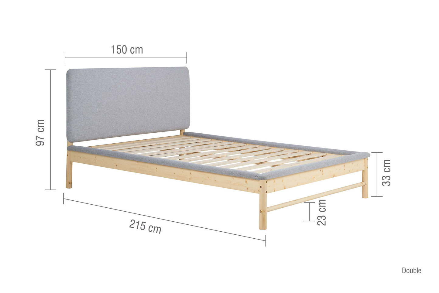 Ezra Fabric Wooden Bed