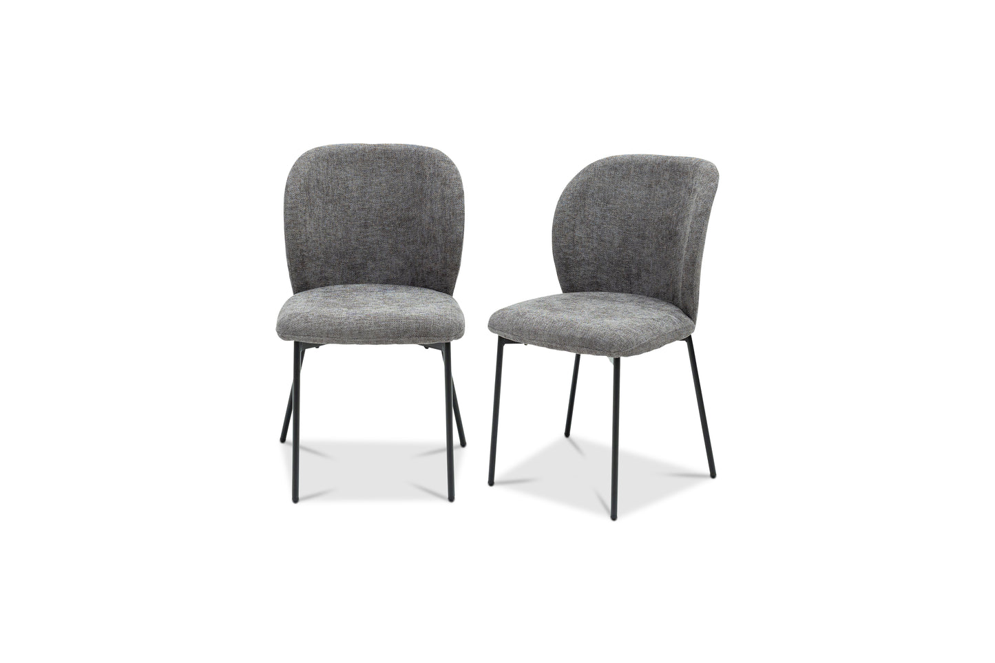 Nero 1.2m (+0.4m) Charcoal Stone Extending Round Dining Table Set + Nero Dining Chairs