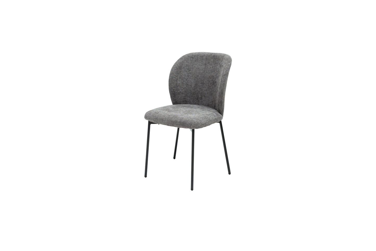 Nero 1.2m (+0.4m) Charcoal Stone Extending Round Dining Table Set + Nero Dining Chairs