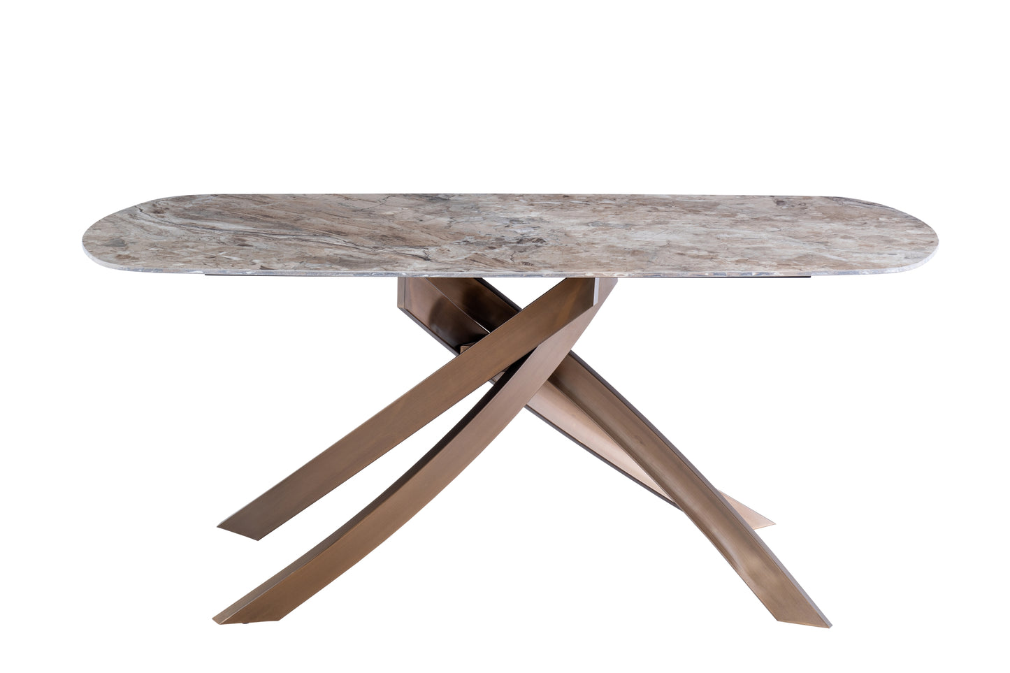 Monaco 1.8m Brown Marble Dining Table